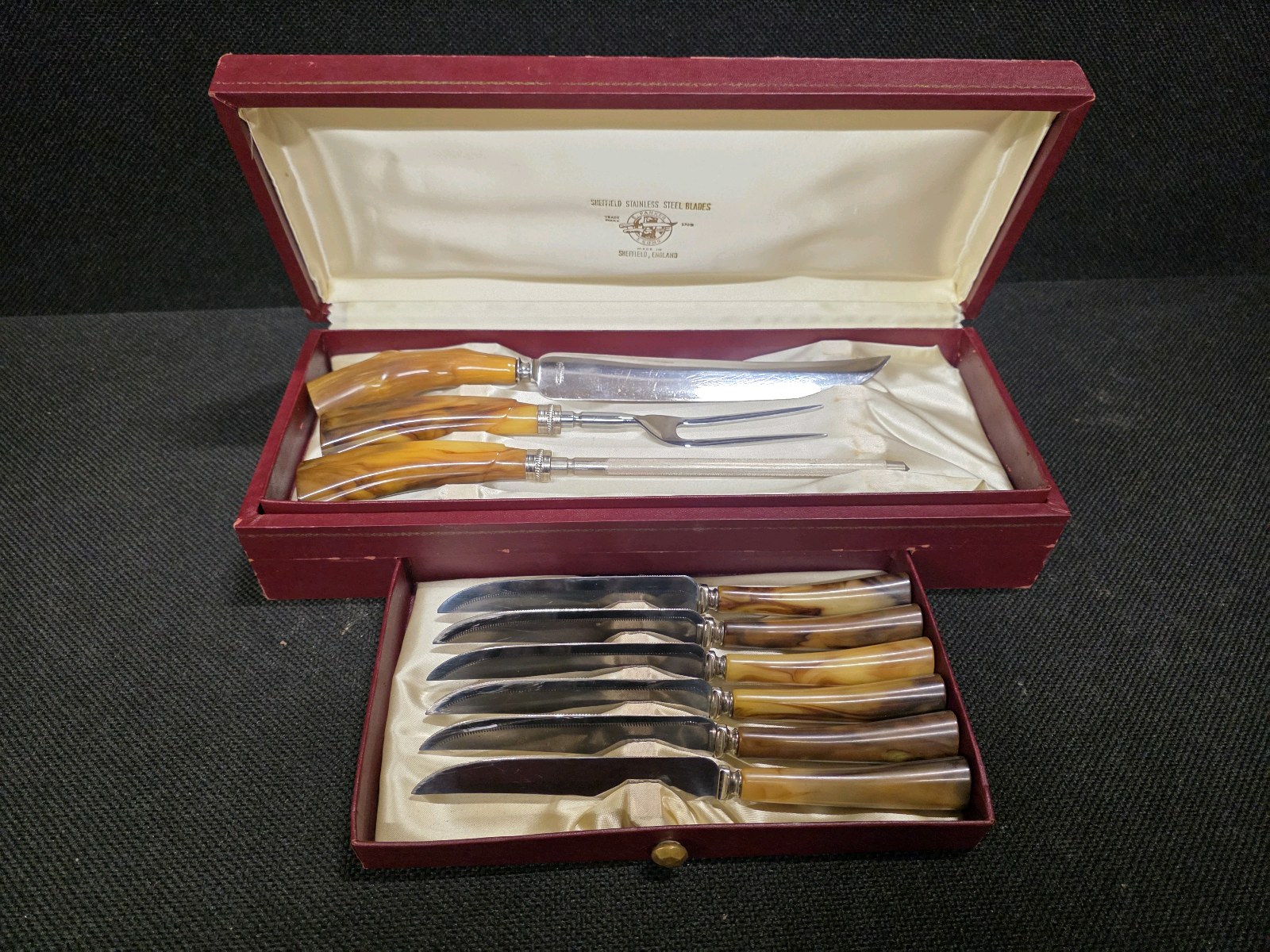 lot 163 image: Sheffield Stainless Steel Blades Cutlery  Carving Utensils