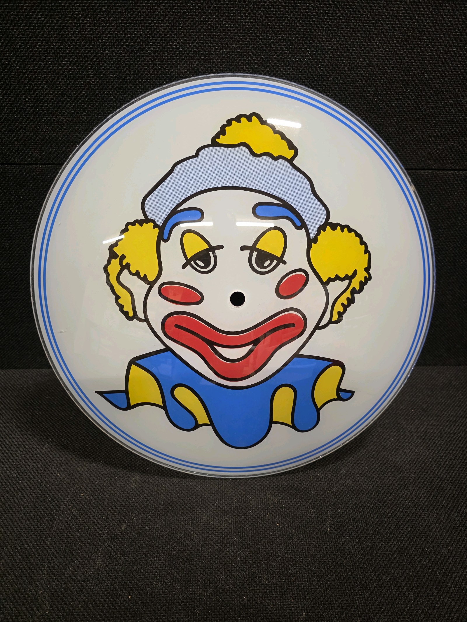 lot 165 image: Vintage Glass Ceiling Light Fixture featuring a Clown