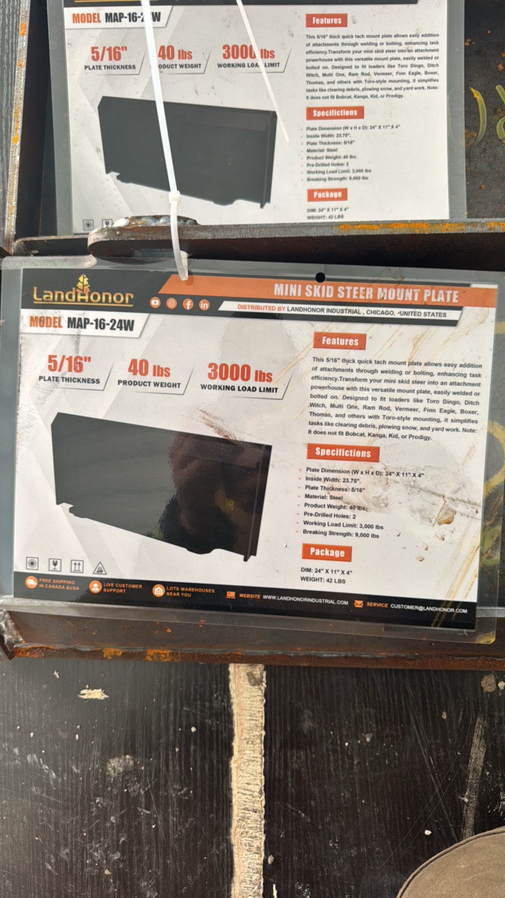 lot 50 image: TORO Dingo Mount Plate - Heavy GaugeLandhonor2025UnusedMAP-16-24W