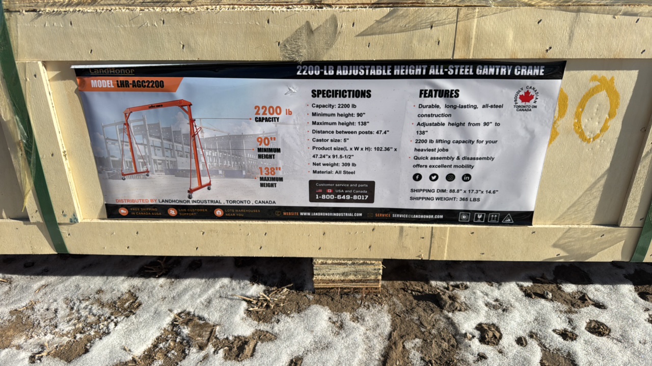 lot 80 image: 2200-LB adjustable height All-Stell Gantry CraneLandhonor2025UnusedLHR-AGC2200