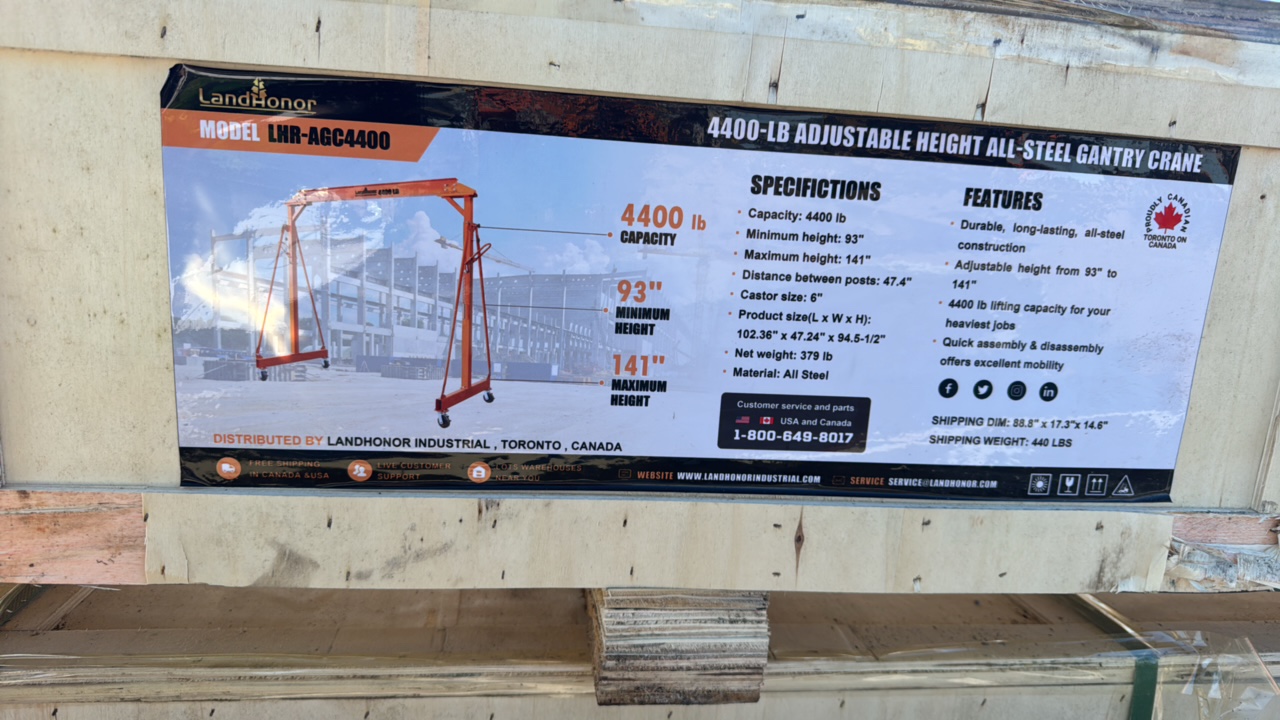 lot 81 image: 4400-LB adjustable height All-Stell Gantry CraneLandhonor2025UnusedLHR-AGC4400