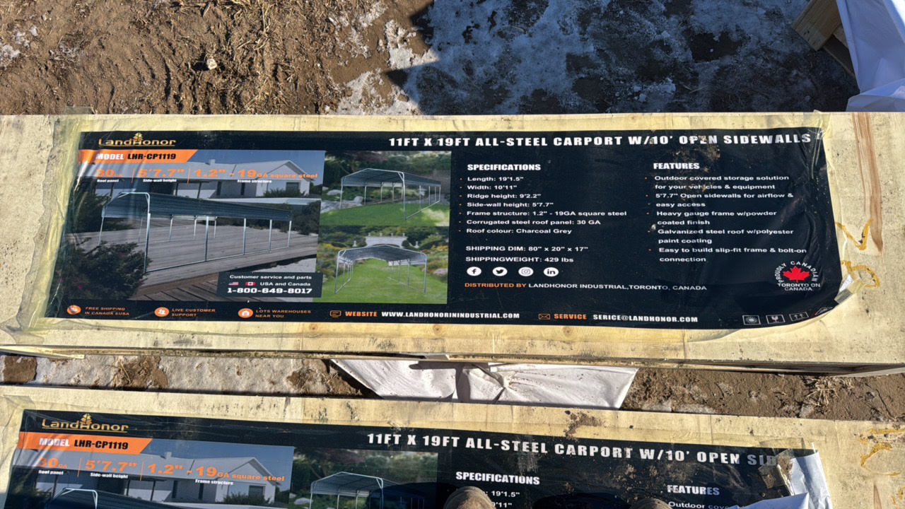 lot 83 image: 1119FT All-Steel CarportLandhonor2025UnusedLHR-CP1120