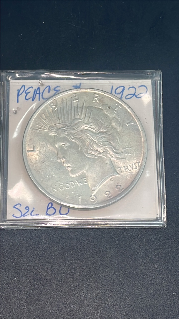 lot 12 image: 1922 MS Peace Dollar Silver Coin