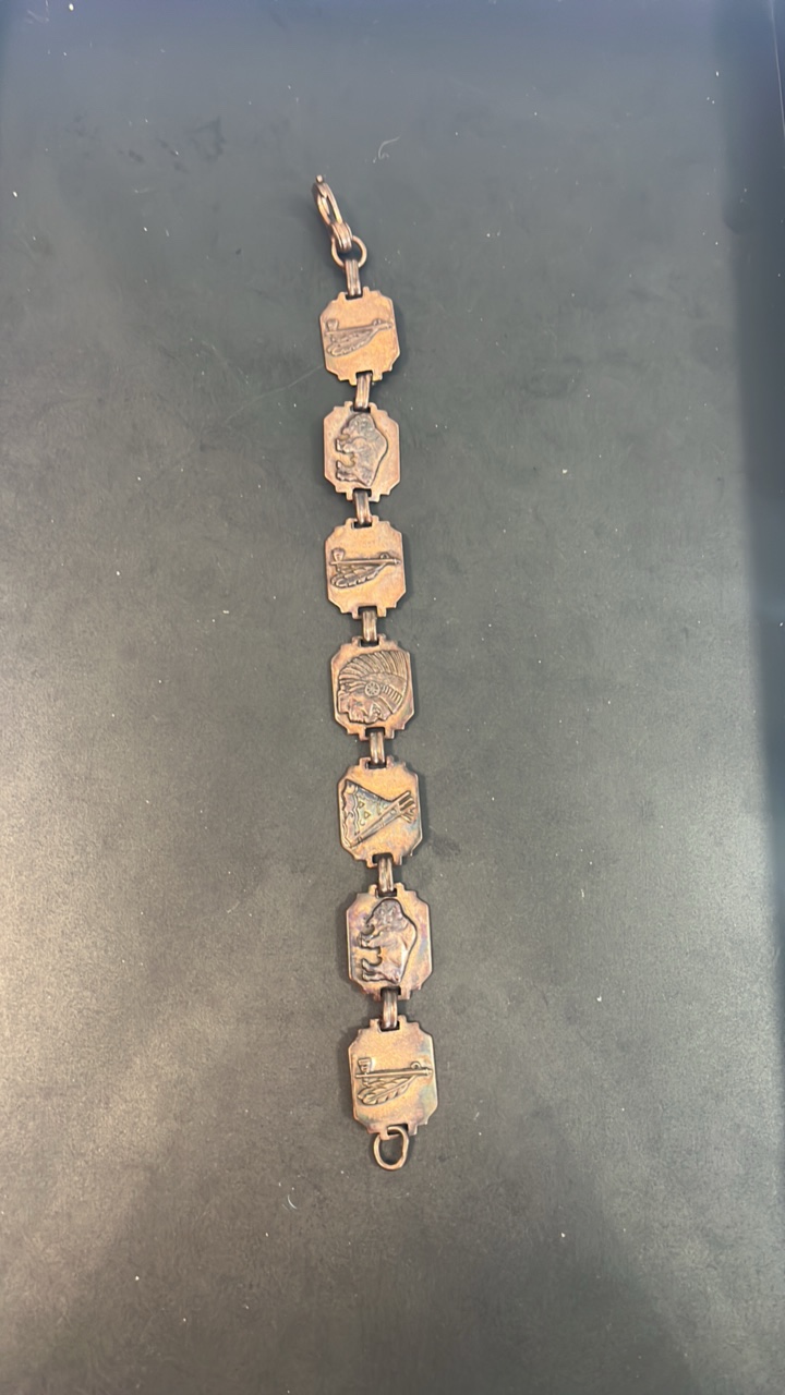 lot 49 image: 8 Copper Native bracelet