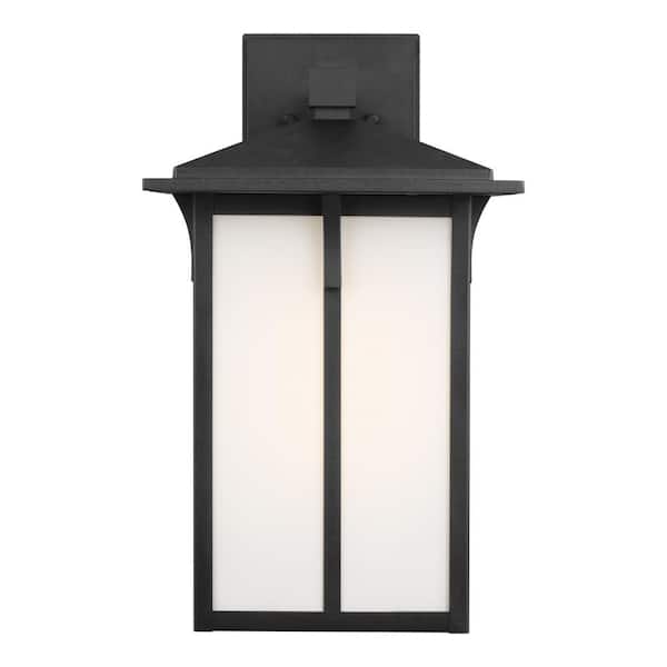 lot 106 image: Tomek 1-Light Black Outdoor Wall Lantern