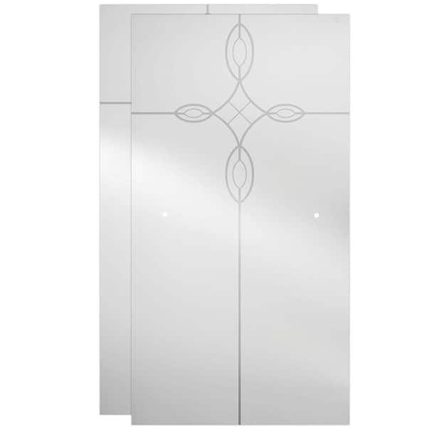 lot 119 image: (2) Delta 29-34 in. x 55-12 in. x 14 in. (6mm) Frameless Sliding Bathtub Door Glass Panels in Tranquility (For 50-60 in. Doors)
