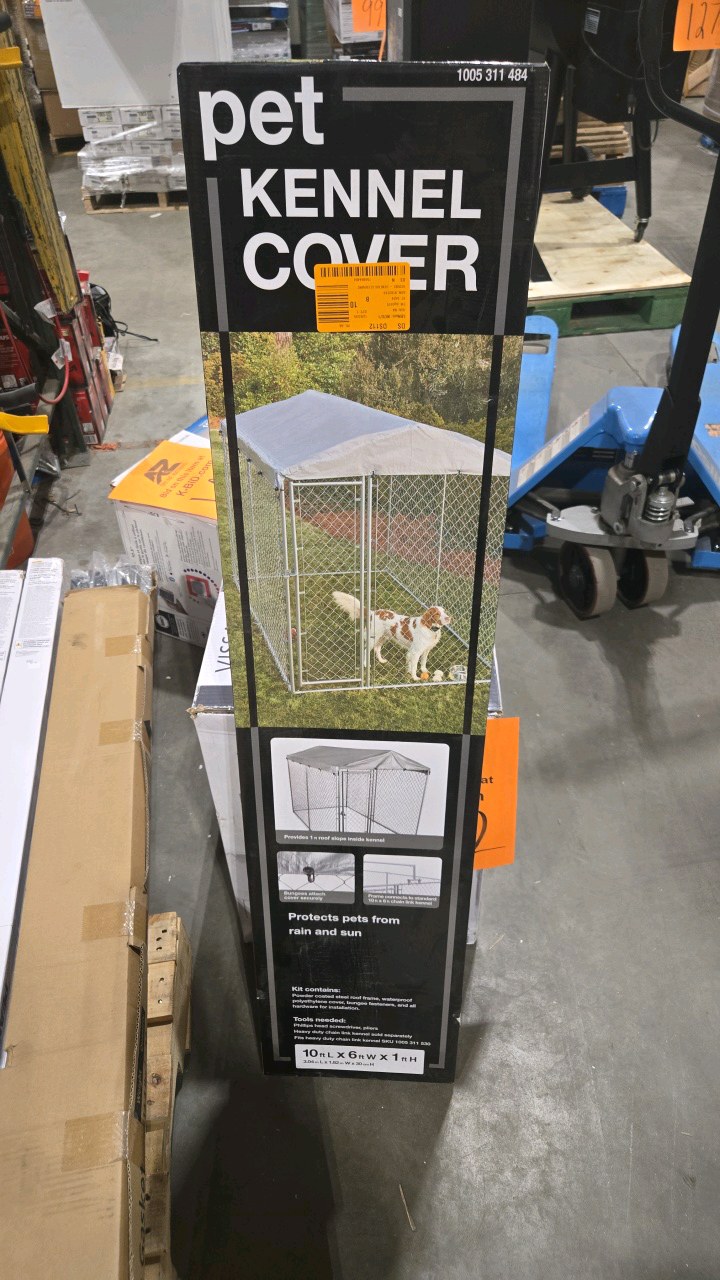 lot 146 image: 6 ft. x 10 ft. Outdoor Waterproof Roof for Chain Link Dog Kennel