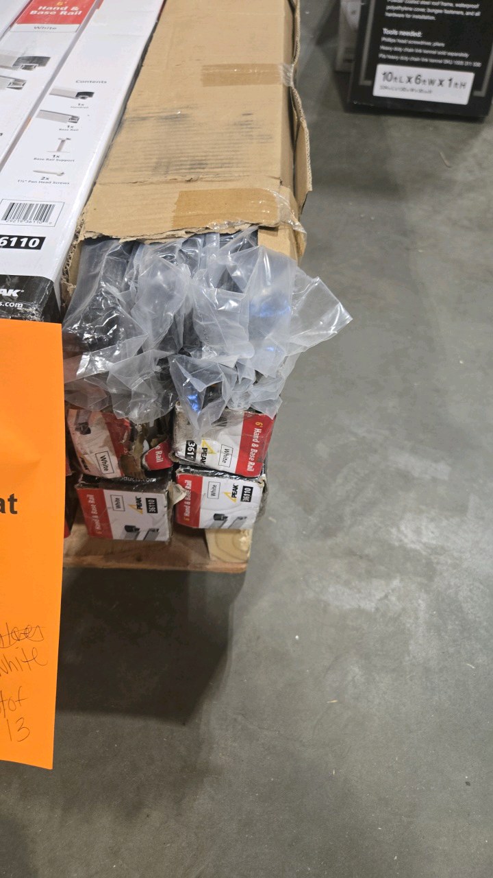 lot 148 image: (12) PEAK Aluminum Railing 6 ft. W Aluminum Deck Railing Black Glass Gasket for 36 in. high system