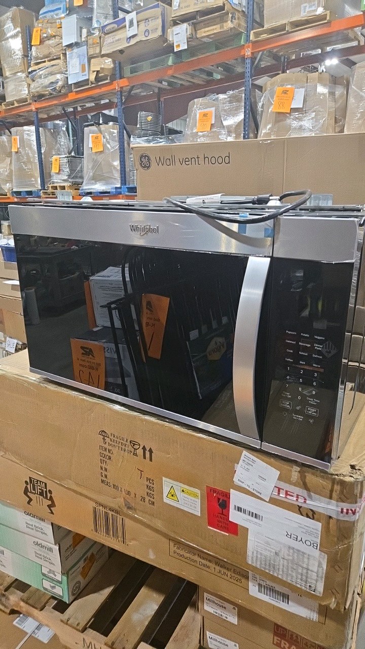lot 153 image: Whirlpool 30 in. 1.9 cu. ft. Over-the-Range Microwave in Stainless Steel with Sensor Cooking