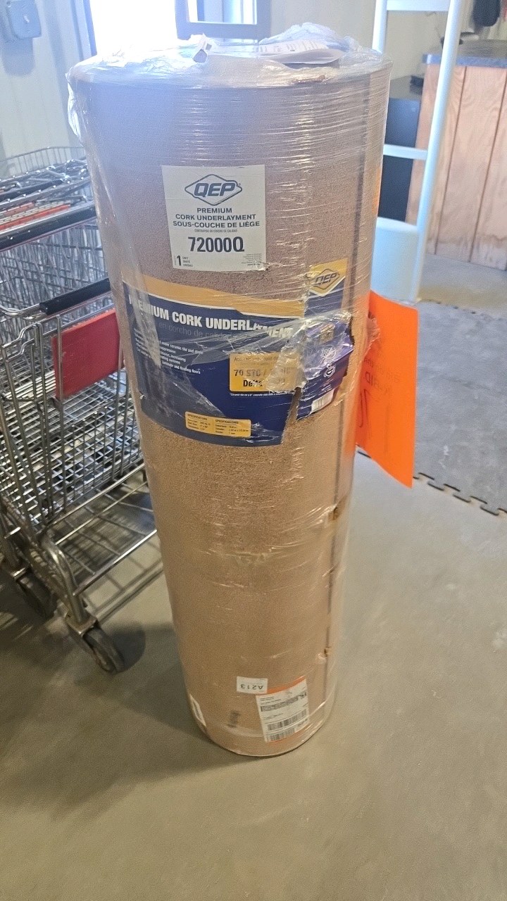 lot 170 image: QEP 200 sq. ft. 4 ft. Wide x 50 ft. Long x 6mm Thick Natural Cork Sound Dampening Underlayment Roll