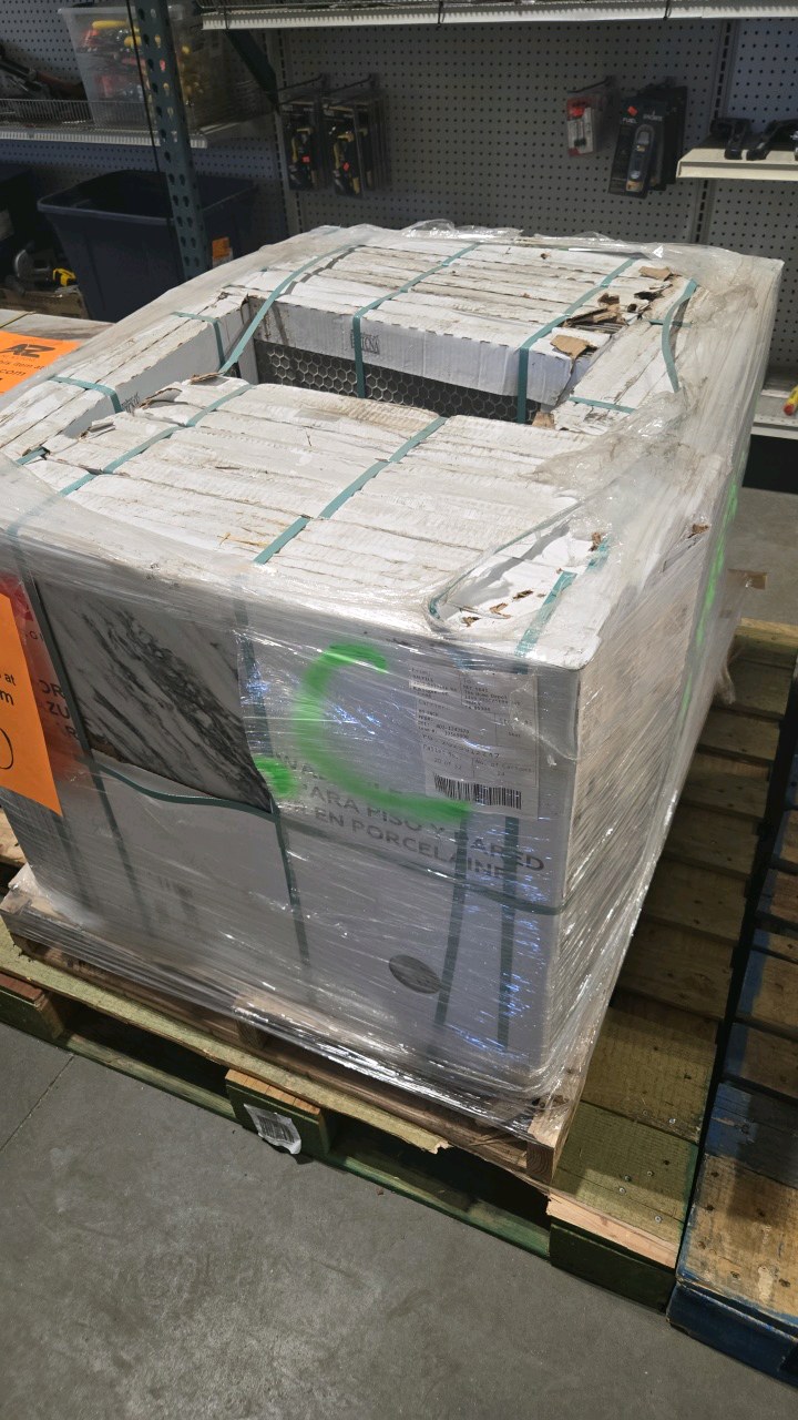 lot 175 image: Daltile Lamora Nero Marble 24 in. x 24 in. Matte Porcelain Floor and Wall Tile (378 sq. ft.)