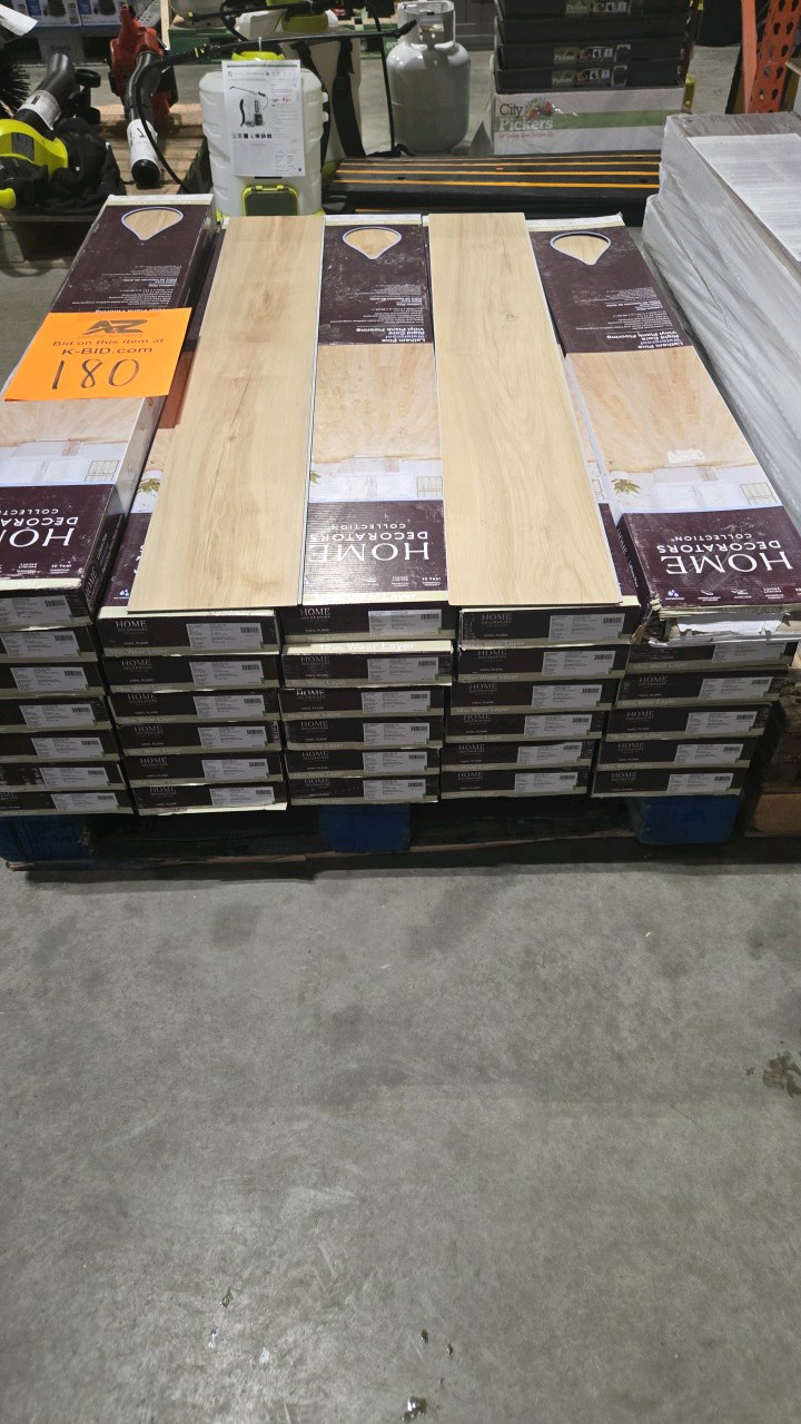 lot 180 image: Home Decorators Collection Lathem Pine 12 MIL x 7 in. W x 48 in. L Waterproof Click Lock Luxury Vinyl Plank Flooring (736 sqft)