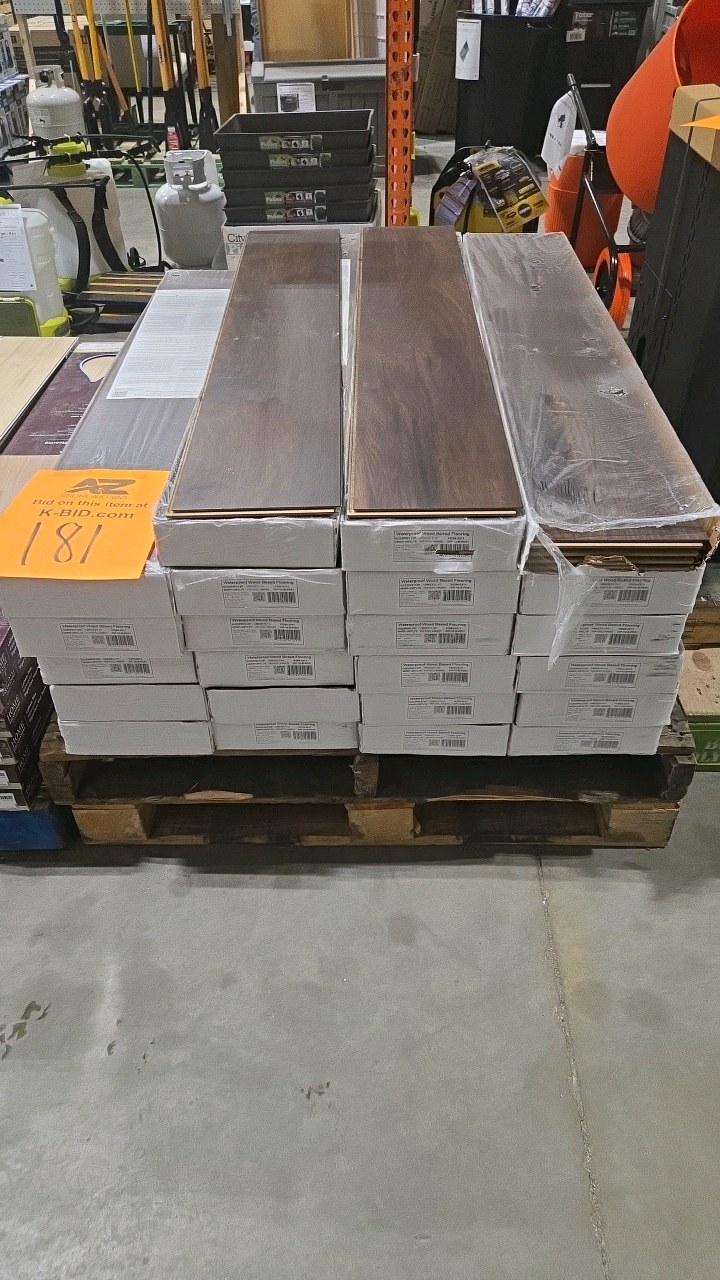 lot 181 image: Krono Original Brook Penfold Hickory 12 mm T x 8 in. W Waterproof Laminate Wood Flooring (365 sqft)