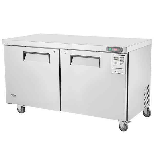 VEVOR 60 in. Commercial Refrigerator Sandwich & Salad Prep Table, 16.4 cu. ft. Stainless Steel Refrigerated Food Prep Station