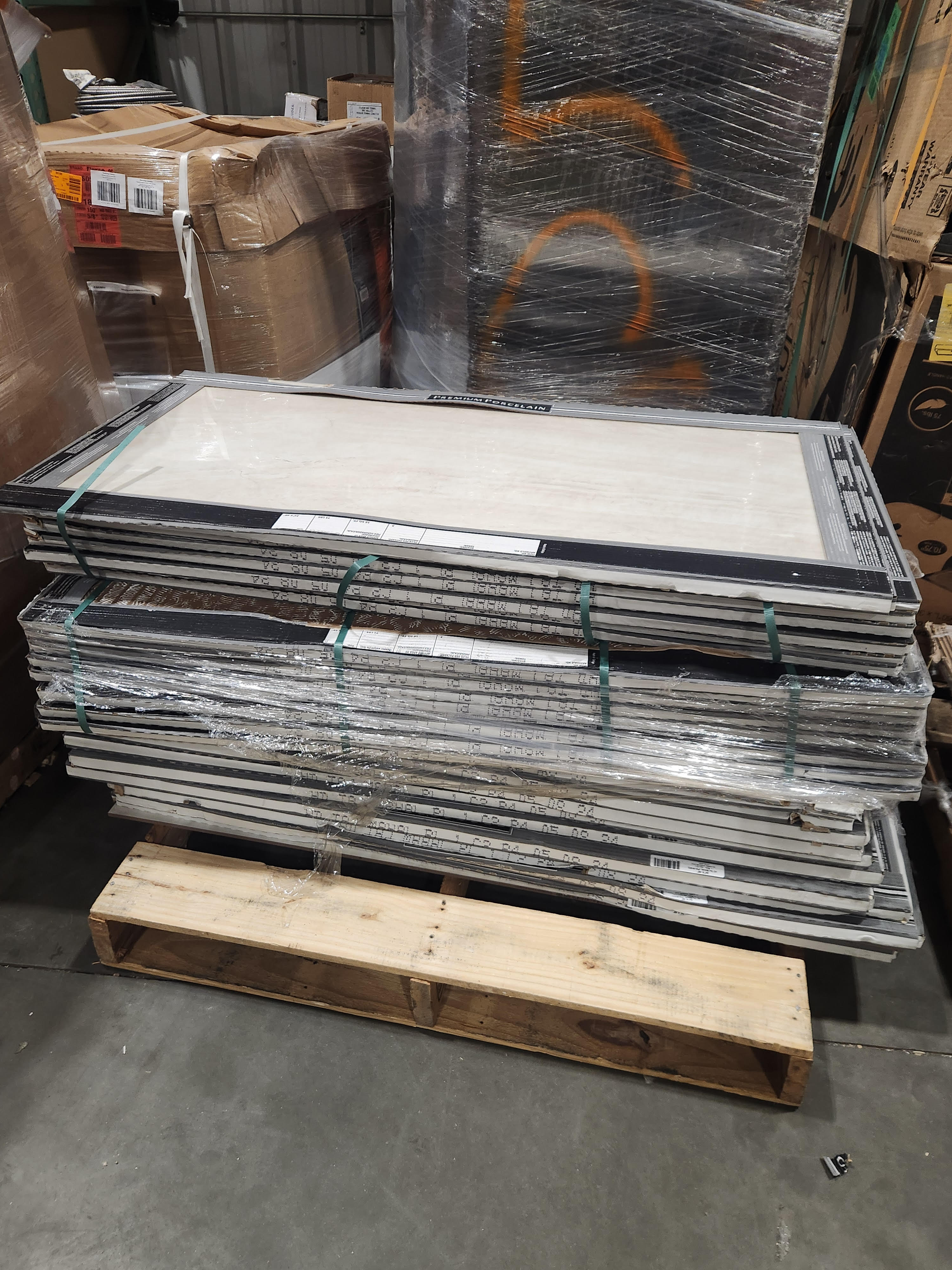 lot 209 image: MSI Taj Mahal 24 in. x 48 in. Polished Porcelain Stone Look Floor and Wall Tile