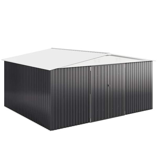 VIWAT 14 ft. W x 12 ft. D Metal Outdoor Storage Garden Tool Steel Shed with Lockable Doors and Vents (168 sq. ft.)