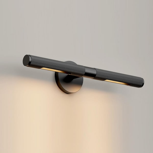 lot 37 image: (2) YUYI 24 in. 1-Light Black Wall Sconce, Picture Lights for Wall, Modern Wall Light for Living Room, Bathroom, Bedroom