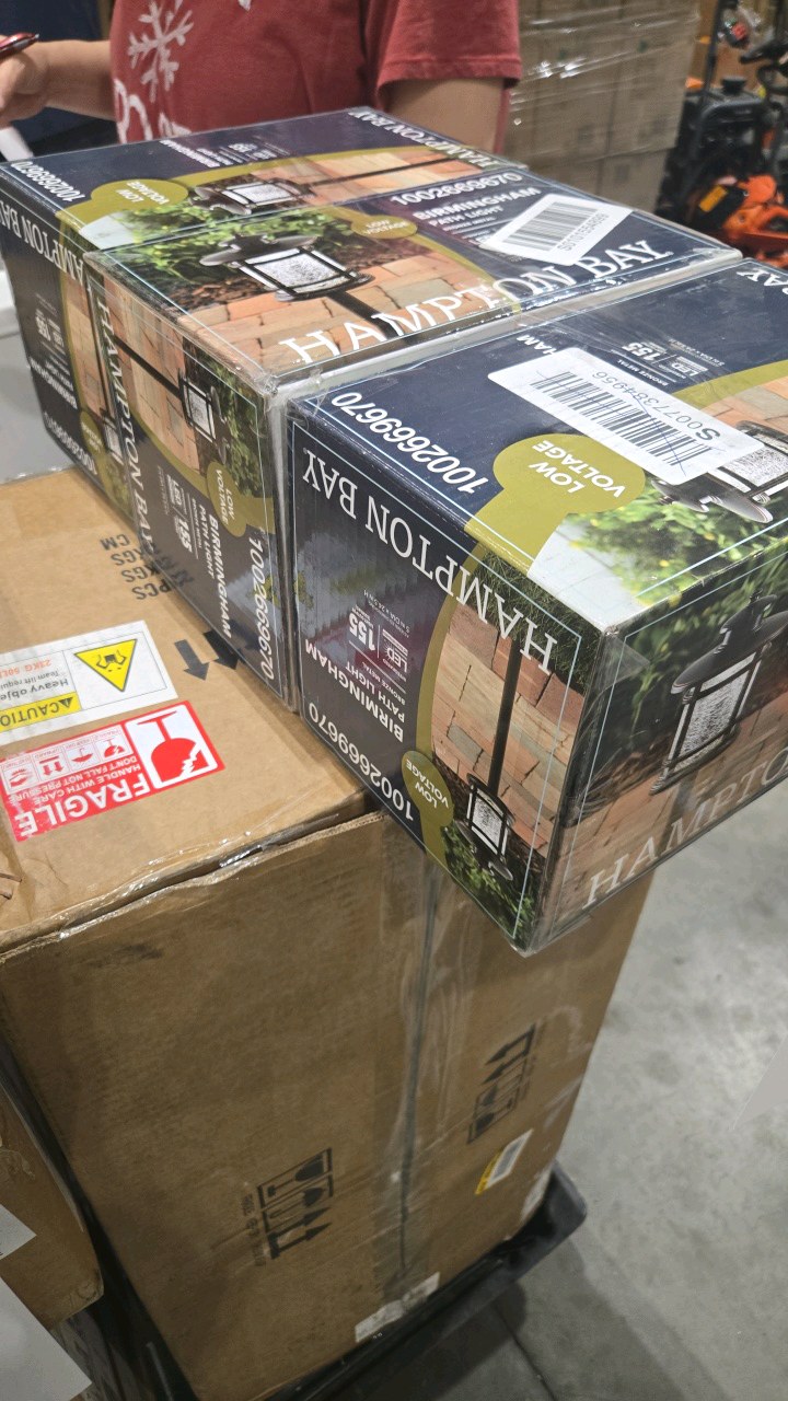 lot 39 image: Hampton Bay Birmingham 155 Lumen Low Voltage Oil Rubbed Bronze Integrated LED Weather Resistant Outdoor Landscape Path Light(3-Pack)