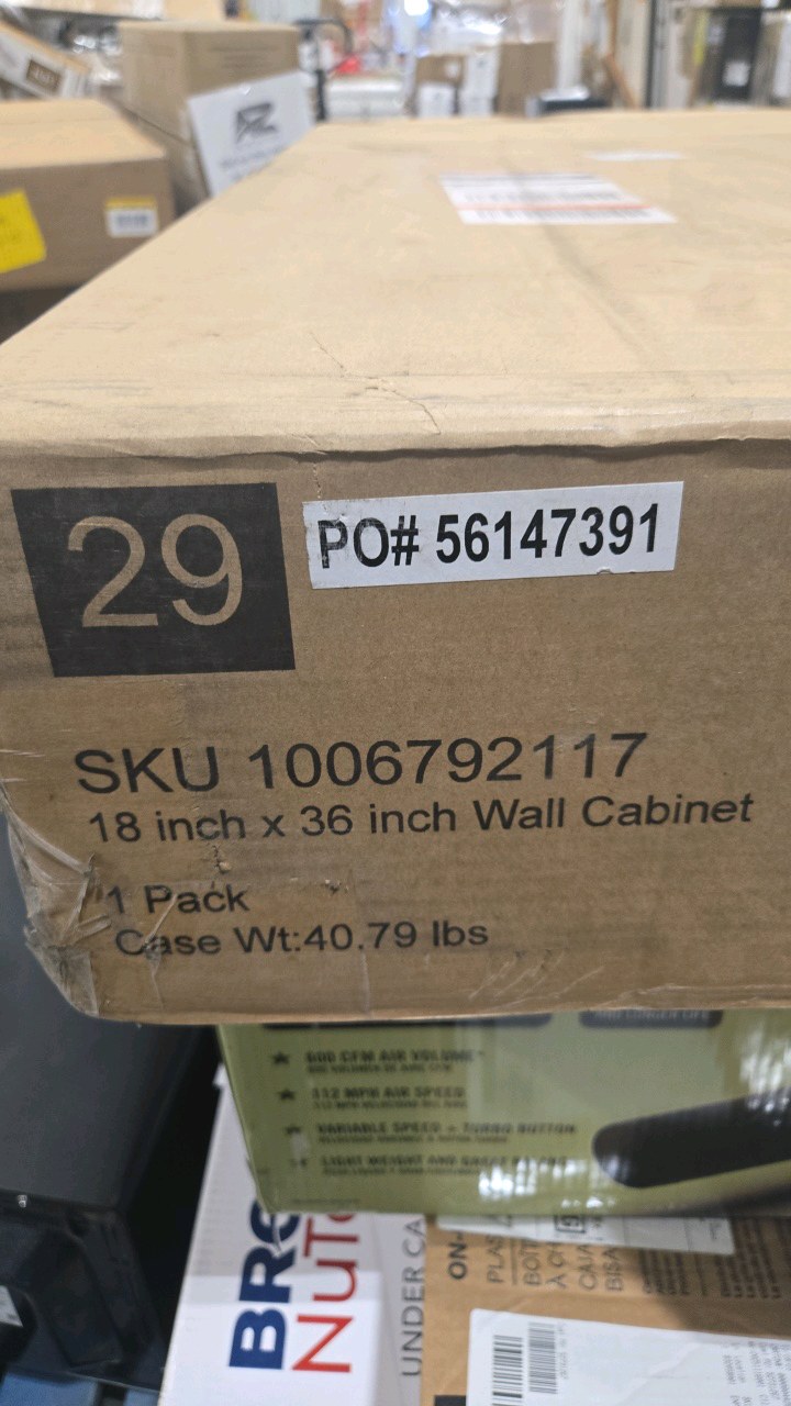 lot 45 image: Hampton Bay Avondale 18 in. W x 12 in. D x 36 in. H Ready to Assemble Plywood Shaker Wall Kitchen Cabinet in Alpine White