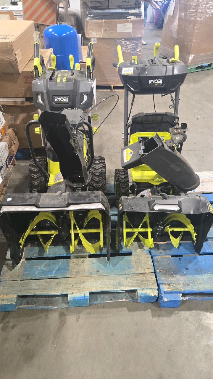 lot 5 image: 2 Ryobi snow blowers for parts or repair