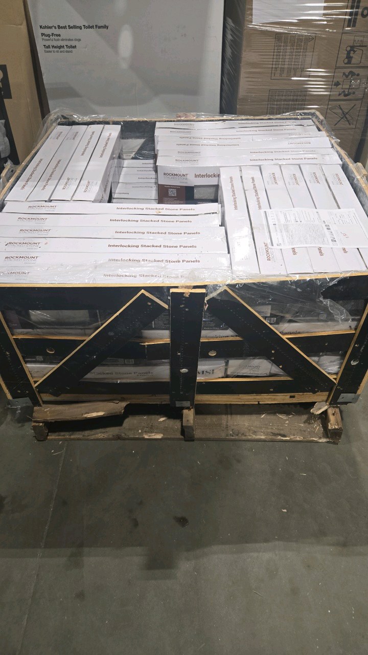 lot 52 image: MSI Arctic White Ledger Panel 6 in. x 24 in. Splitface Marble Wall Tile (210 sq. ft.)