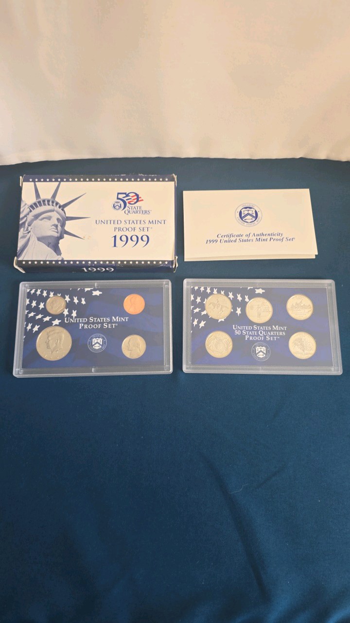 BLUE 1999 US MINT PROOF SET
