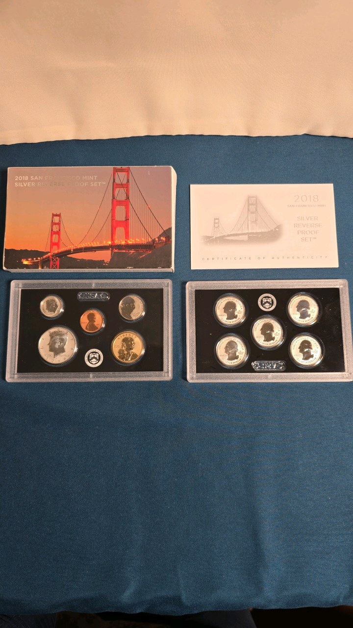 lot 6 image: 2018 SAN FRANCISCO MINT SILVER REVERSE PROOF SET
