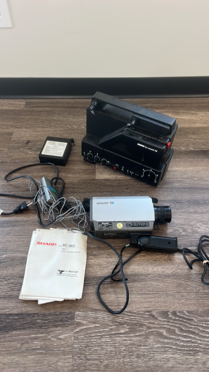 lot 43-1 image: Revue Lux Sound 35 with Sharp camera accessories