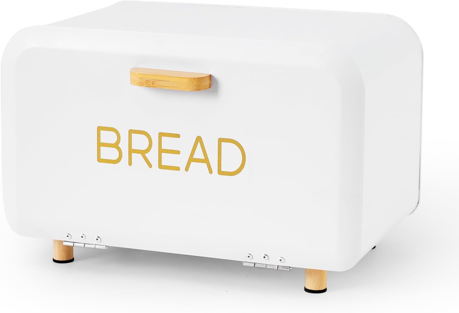 lot 108 image: Arelis White Bread Metal Bread Bread Box for Kitchen Countertop, Large Capacity Bread Storage Container vintage bread box, White Color RETAIL $56.00