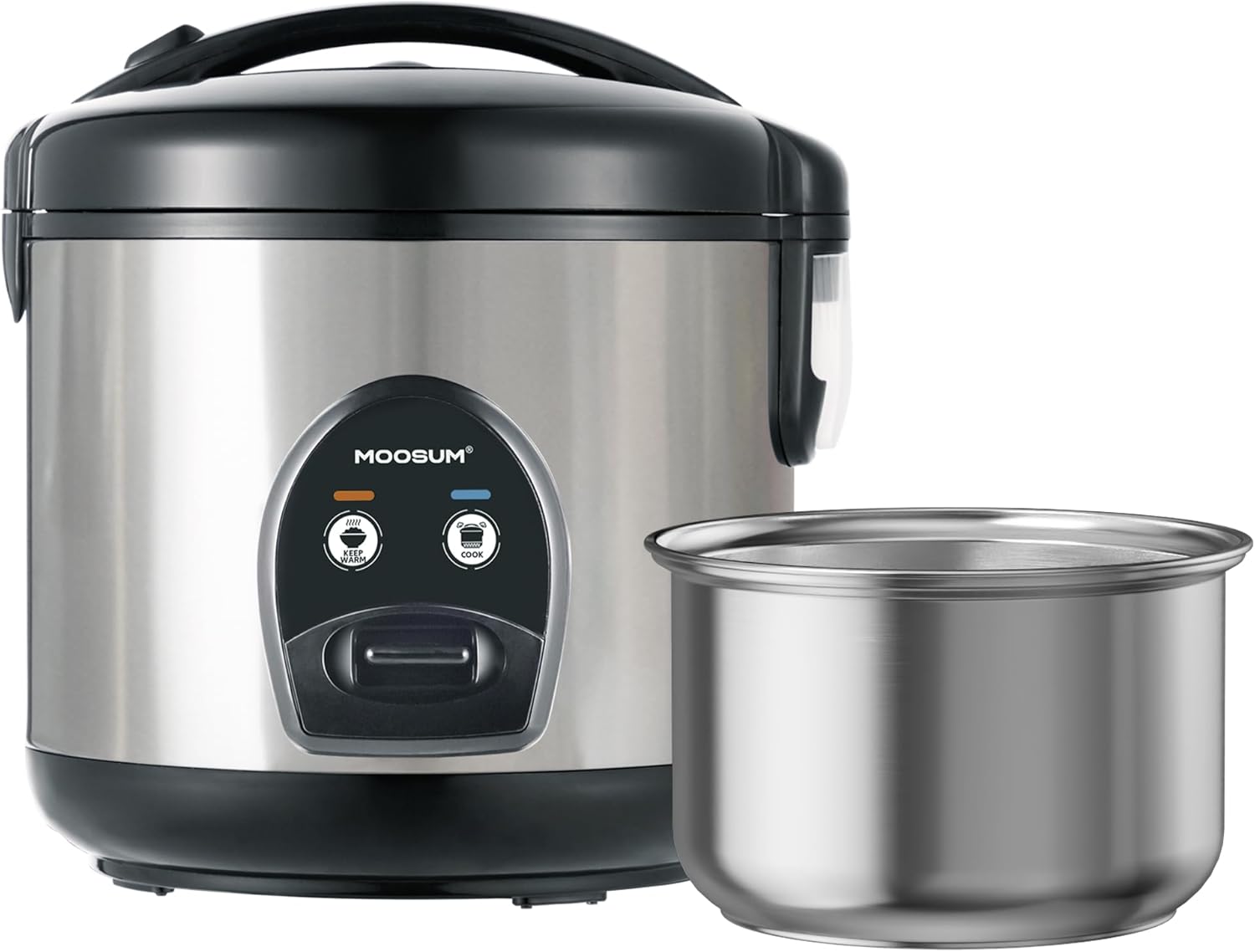 lot 125 image: Electric Rice Cooker With One-Touch for Asian Japanese Sushi-Grade Rice, Five Cup Uncooked Size Capacity, Stainless Steel Inner Pot, Removable Inner Cover RETAIL $60.00