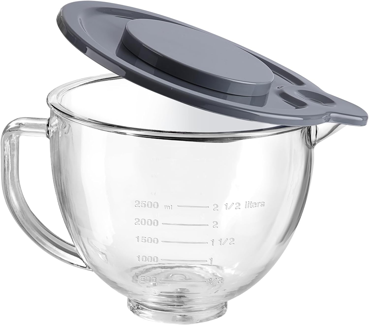 lot 180 image: Glass Bowl for KitchenAid 4.5-5 Quart Tilt-Head Stand Mixer, Replacement with KitchenAid Artisan Mixer Glass Bowl, Or Use as Large Measuring Bowl for Baking and Cooking.