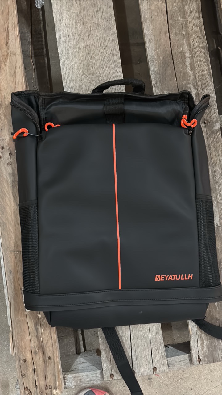 lot 242 image: Waterproof Backpack With Water Bottle Holder, Black in Color