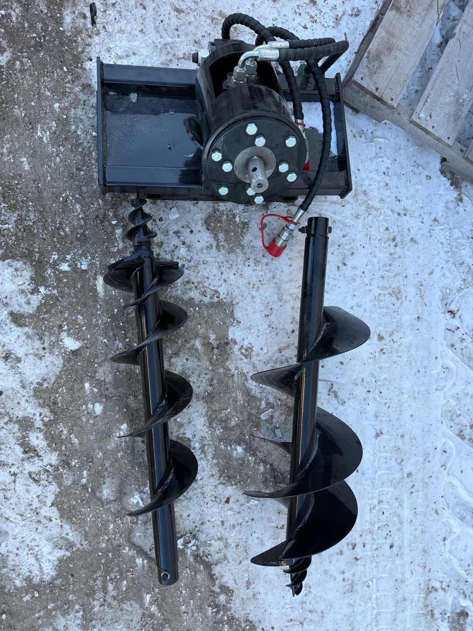 lot 156 image: Mini Skid Steer Earth Auger Attachment Set