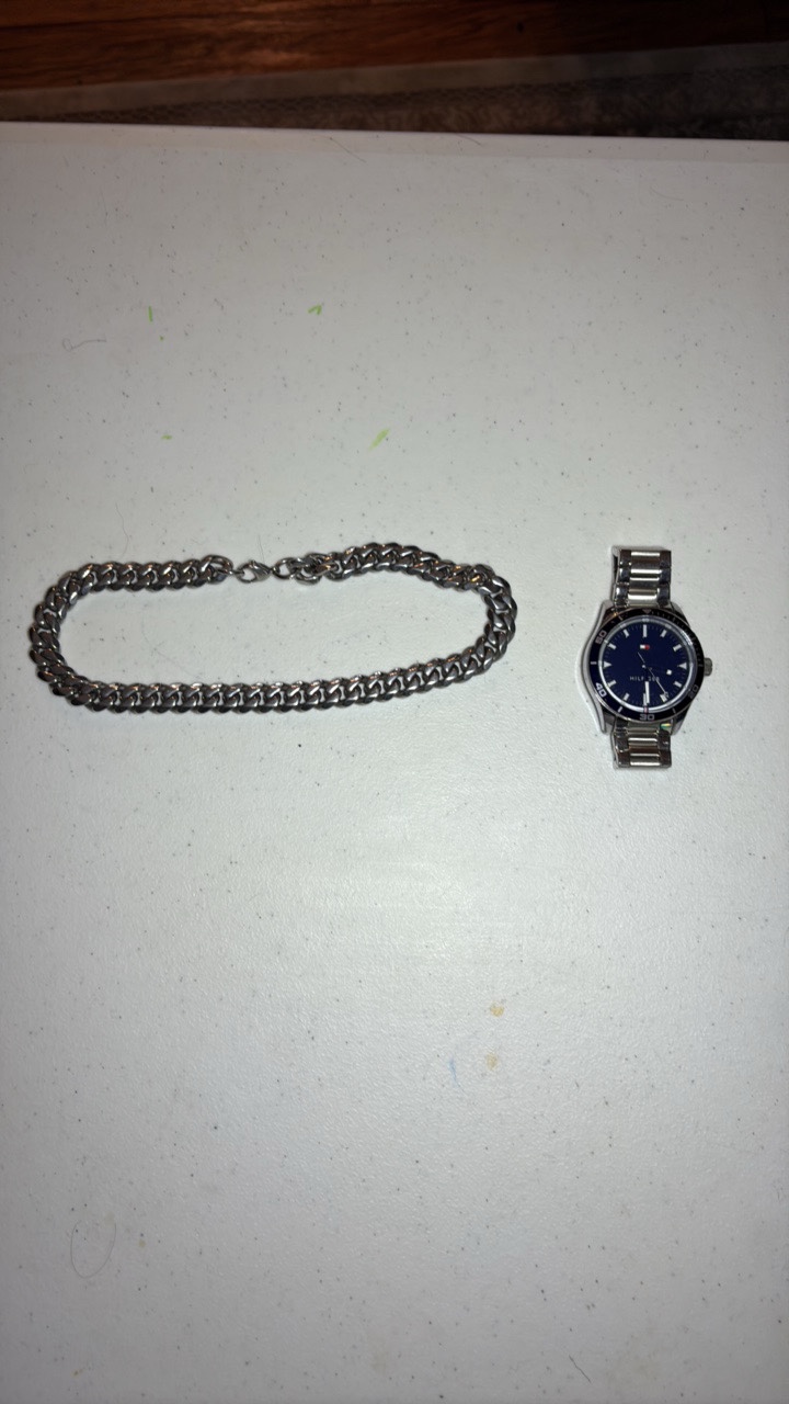lot 31 image: TOMMY Hilfiger watch and chain necklace