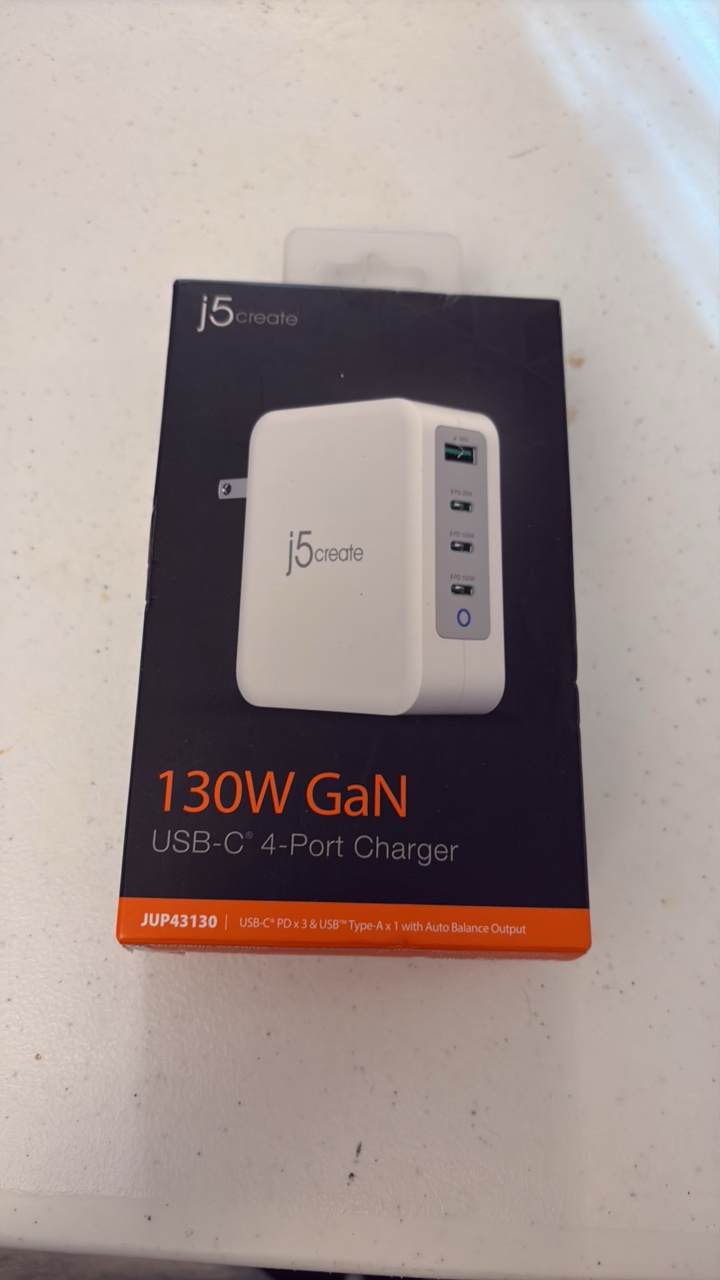 lot 56 image: J5CREATE 130W GaN USB-C 4-port Charger