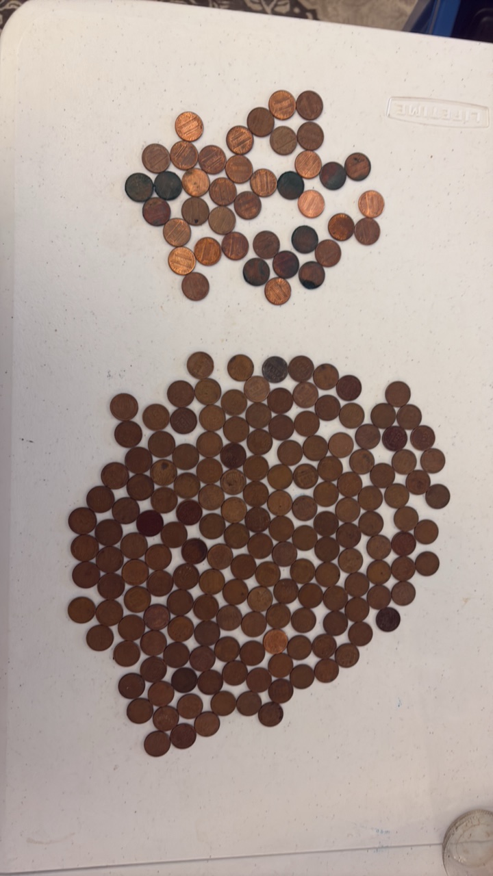 lot 67 image: (163) WHEAT Pennies and (40) regular Pennies