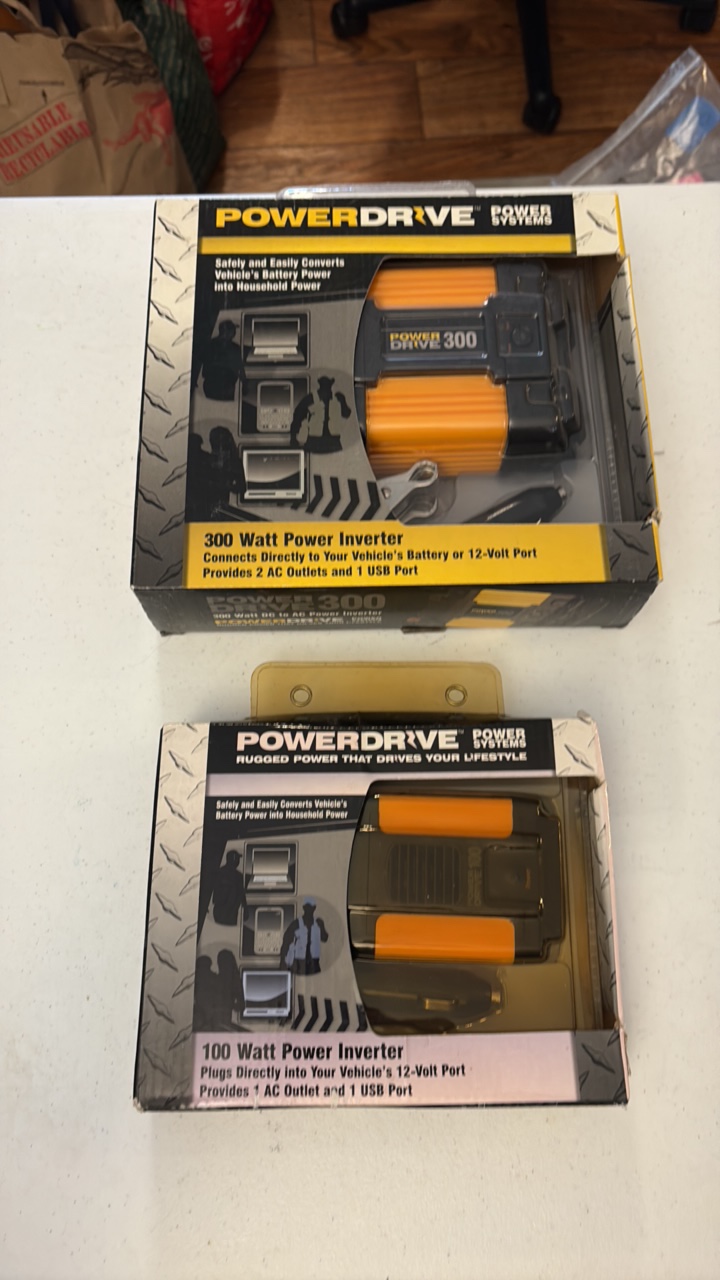 lot 81 image: (2) POWER Drive Power Inverters -  100 Watt and 300 Watt