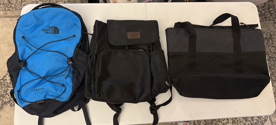 lot 87 image: (3) BAGS, Champion, Northface