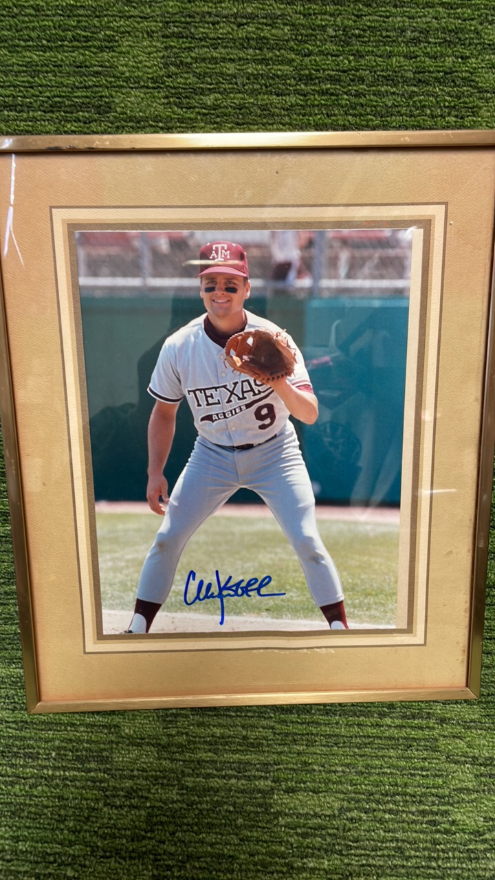 lot 109 image: Framed autographed picture of Chuck Knoblock -Texas A&M Aggies