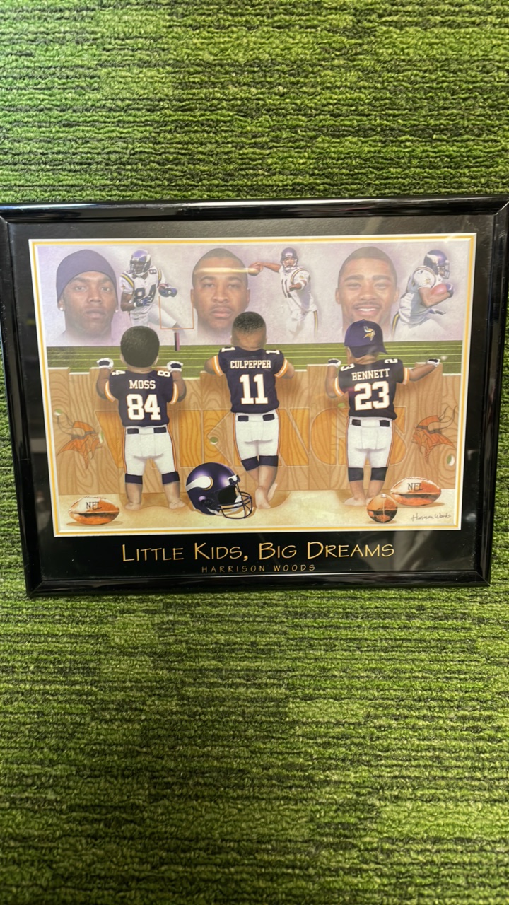 lot 124 image: Minnesota Vikings Harrison Woods picture -MOSS, CULPEPPER,& BENNETT