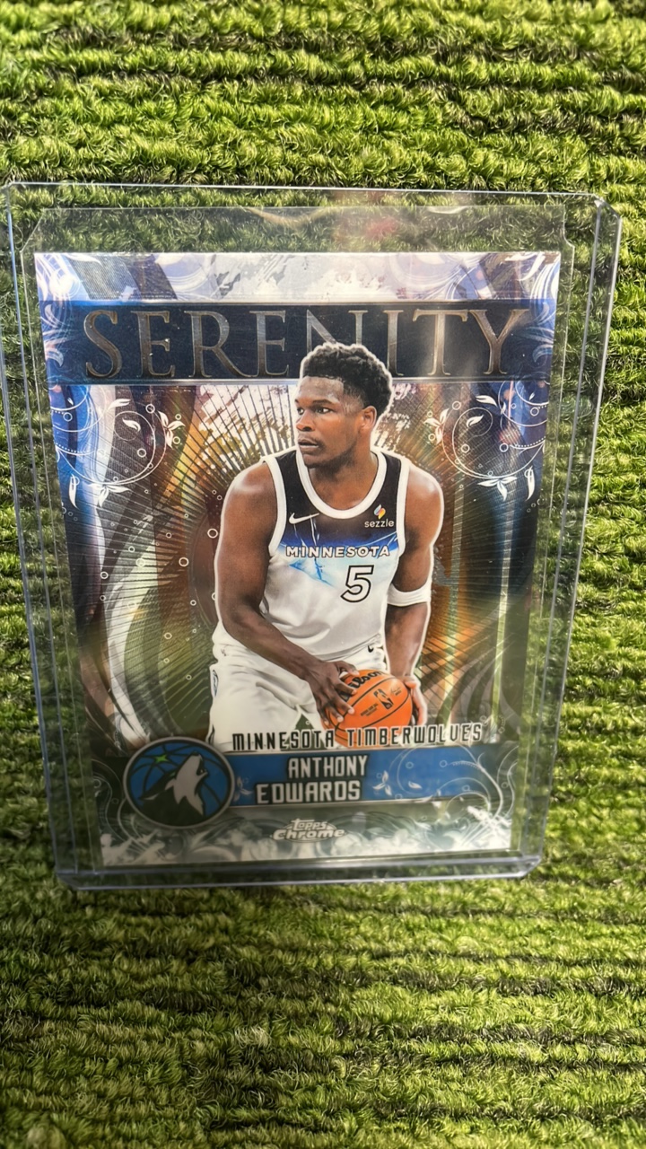 lot 124F image: 2025 Topps Chrome NBA Anthony Edwards serenity insert -Minnesota, Minnesota Timberwolves