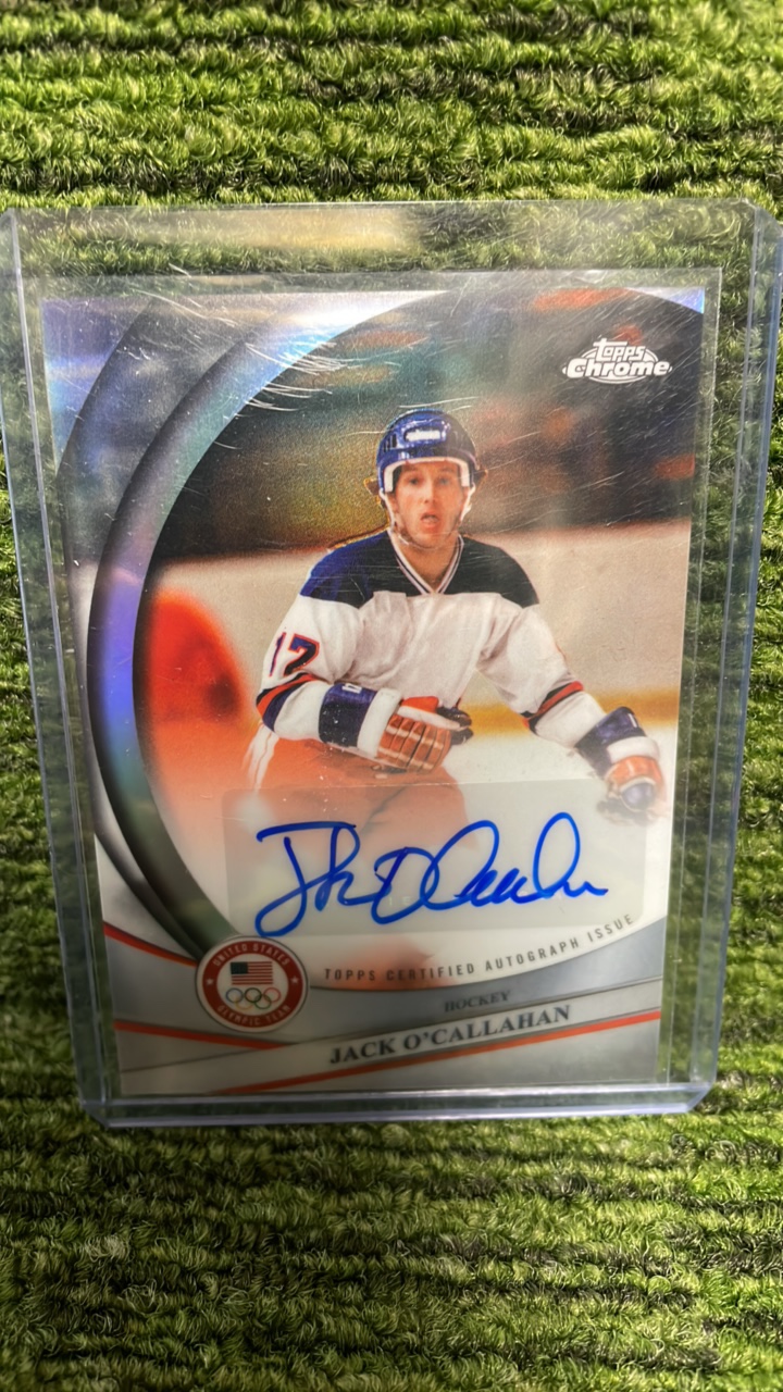 lot 131A image: 2026 Winter Olympics, Topps Chrome Jack OCallaghan autograph team, USA