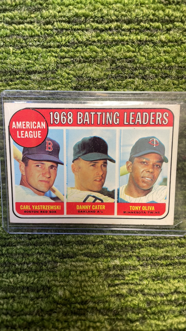 lot 139 image: 1969 Topps batting leaders -Oliva, Yastrzemski