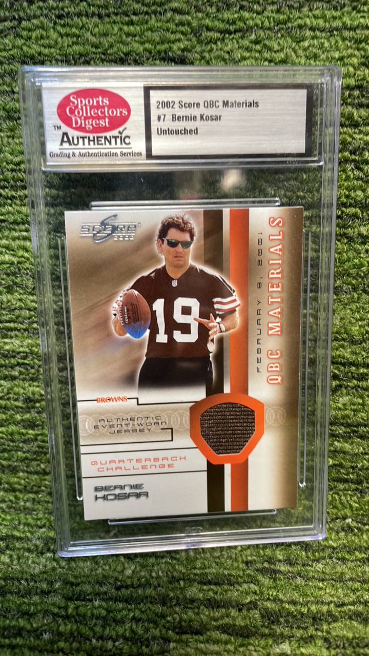 lot 143 image: 2002 Score QVC materials Bernie Kosar untouched graded Cleveland Browns