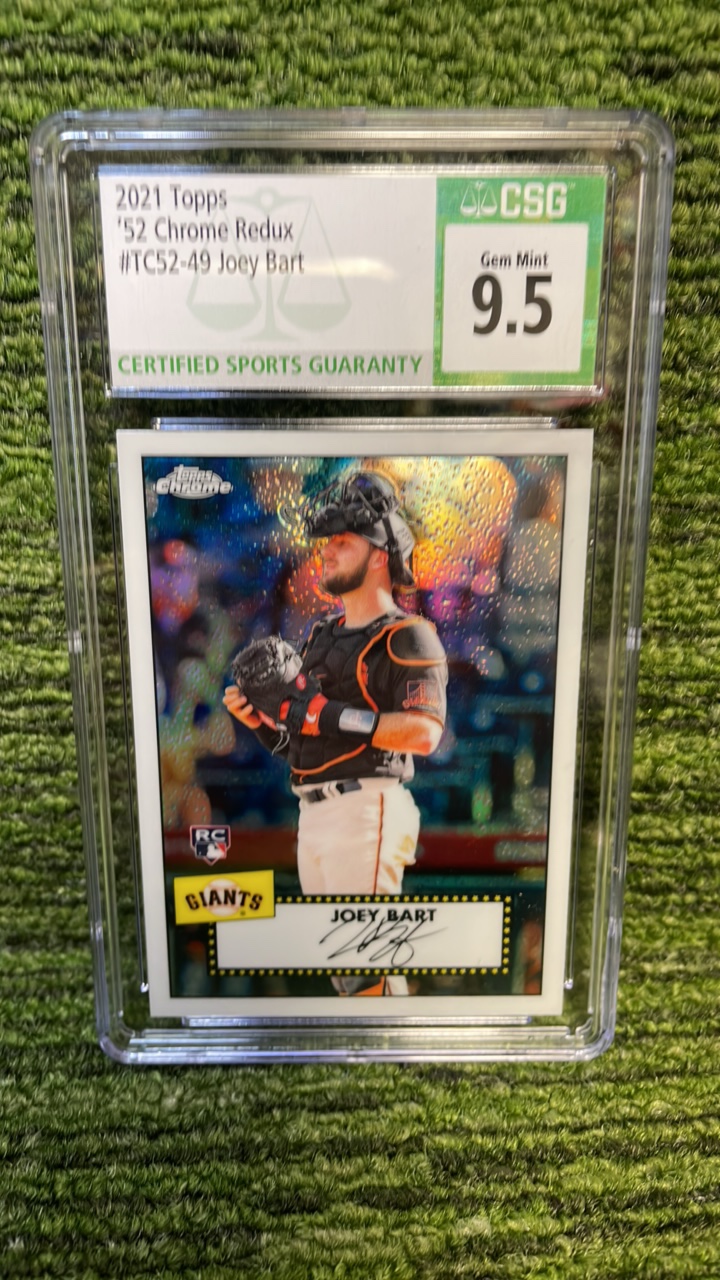 lot 146 image: 2021 Topps Chrome 1952 redux Joey Bart graded 9.5 San Francisco Giants