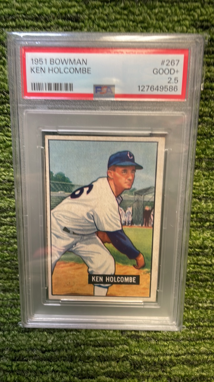 lot 147A image: 1951 Bowman, Ken Holcombe PSA graded 2.5