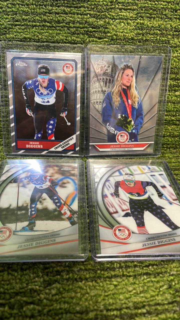 lot 155 image: 2026 Topps Chrome Winter Olympics, Jesse Dickens lot four cards, Team, USA