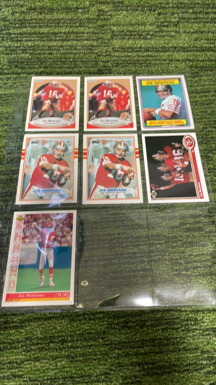 lot 173 image: Joe, Montana Lot 7cards, San Francisco 49ers , Chiefs