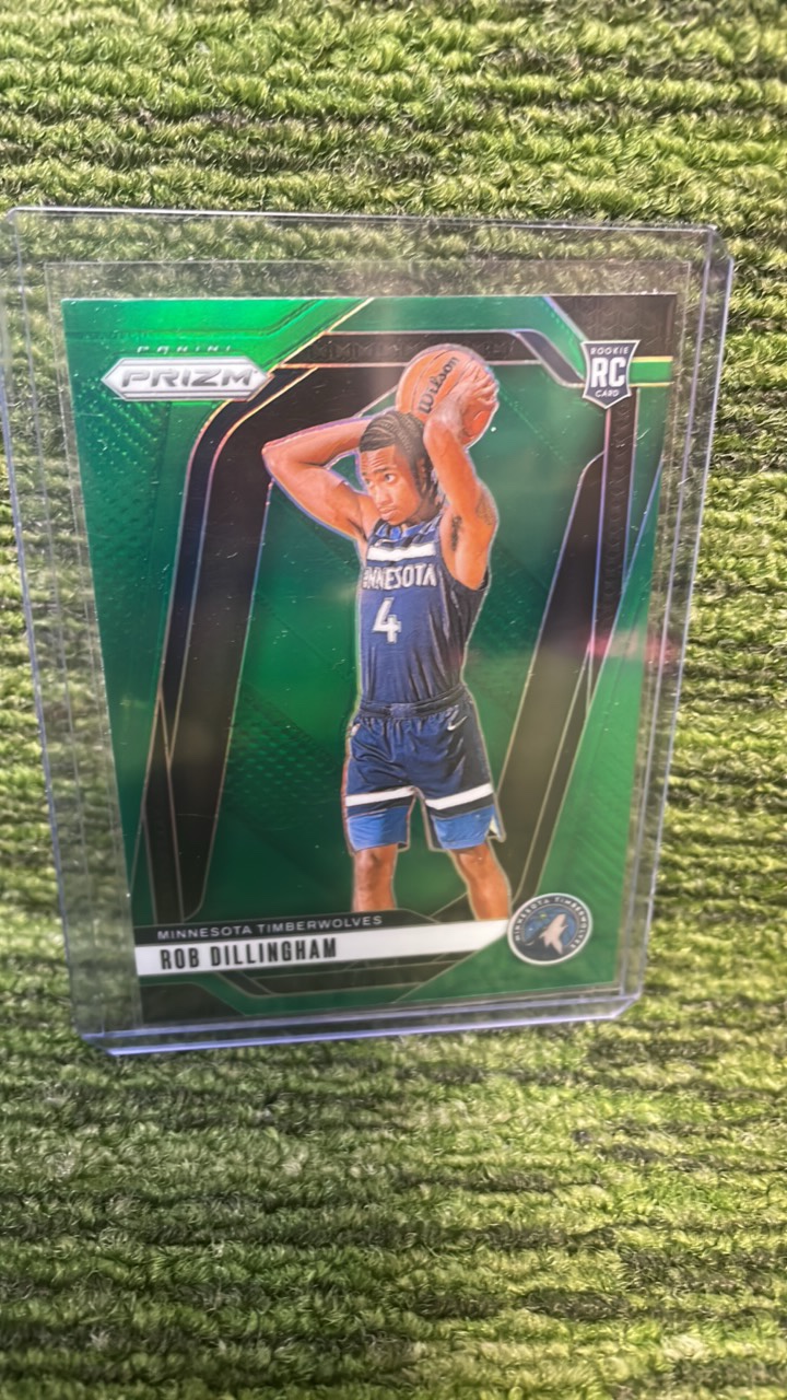 lot 177E image: 20 2425 Panini Prizm Rob Dillingham green parallel RC rookie card