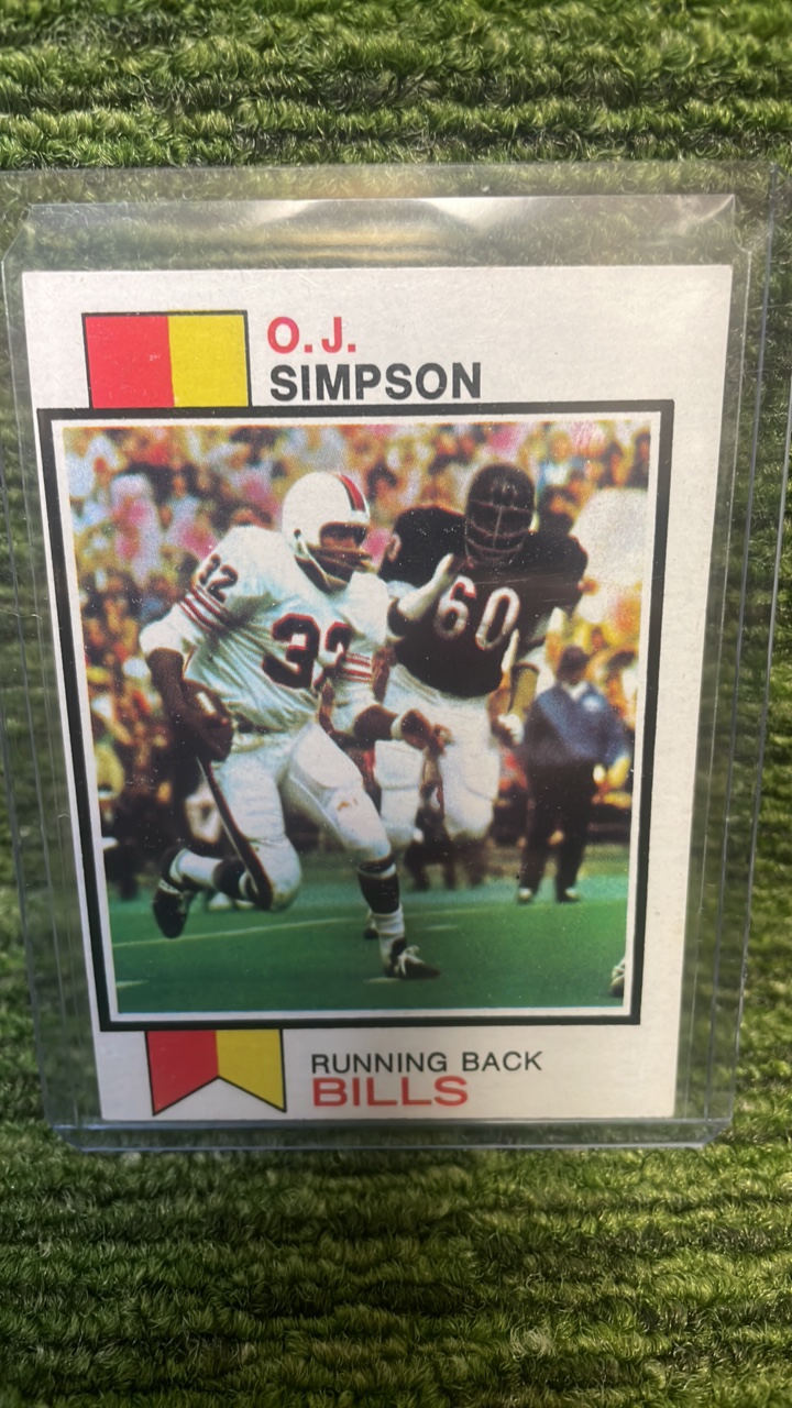 lot 180 image: 1973 Topps, O.J. Simpson, Buffalo Bills